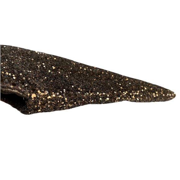 Anya Hindmarch Brown Glitter Clutch Leather Valorie Gold Turn Lock Handbag - Picture 9 of 17